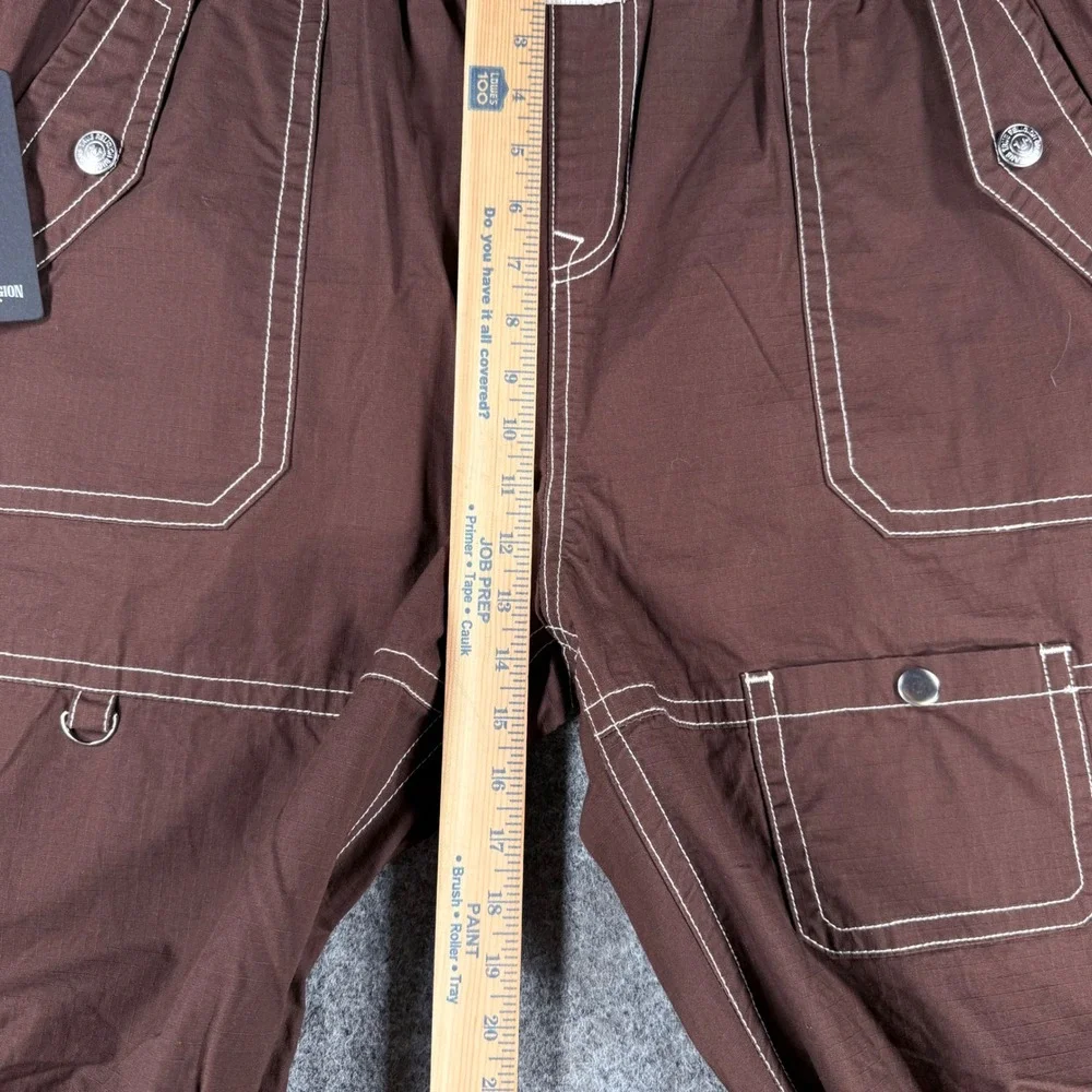 True Religion Men's 2XL Brown Cargo Pants NWT Baggy Utility Contrast Stitch Y2K